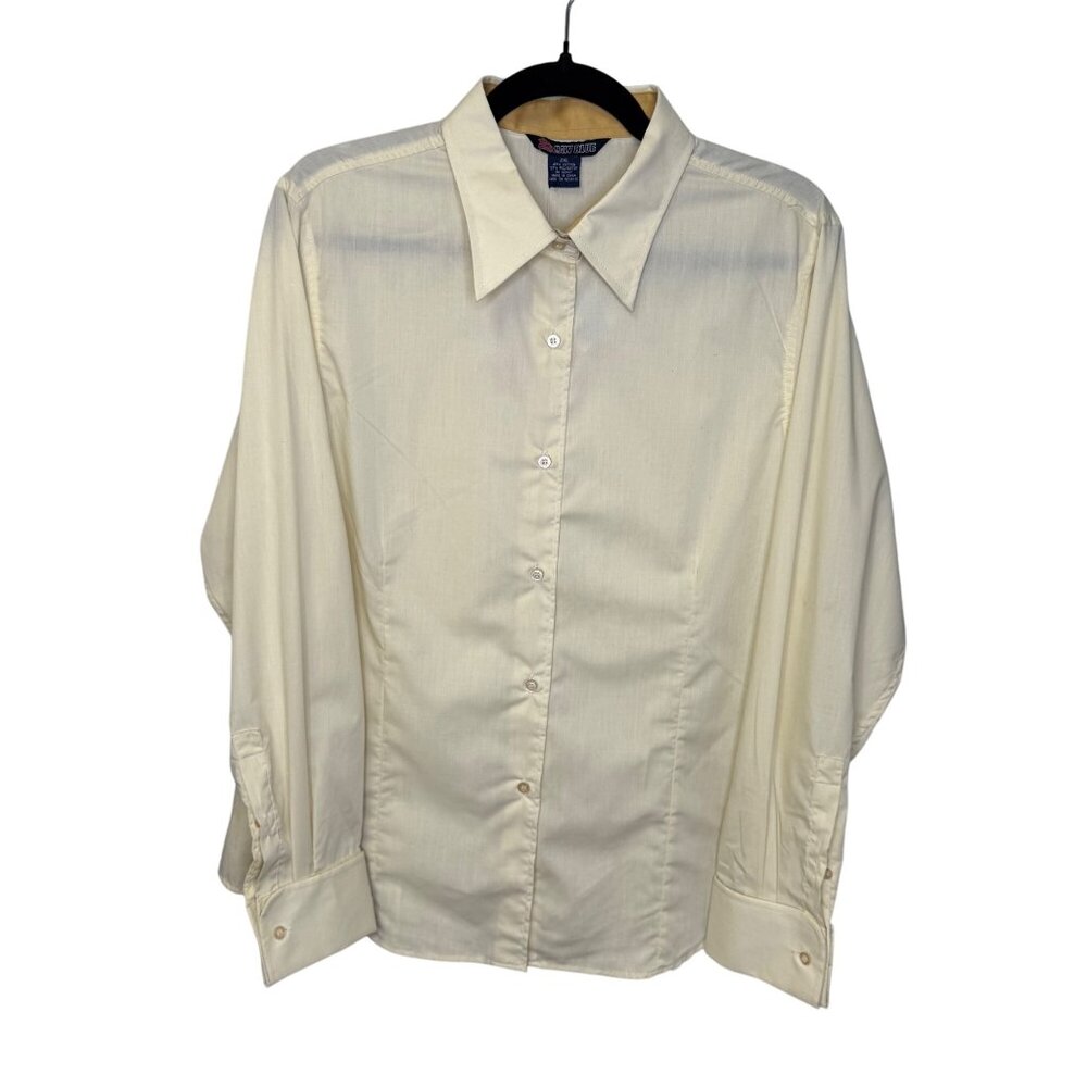 NWT Raw Blue Mens Size 2XL Pale Yellow Retro Vintage Style Button-Down Shirt